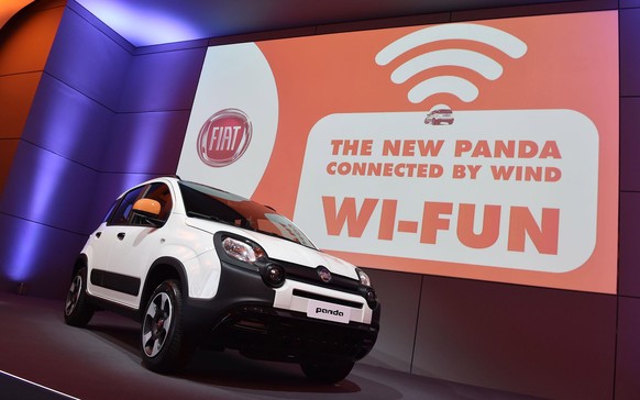 epa07484766 A general view of the new FCA Fiat Panda connected with telephone company Wind during a press conference in Turin, Italy, 04 April 2019. EPA/ALESSANDRO DI MARCO