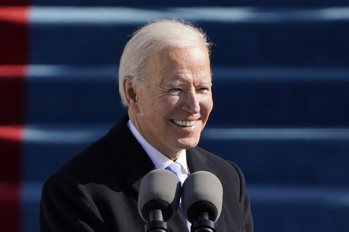 epa08953353 President Joe Biden speaks during his inauguration as US President in Washington, DC, USA, 20 January 2021. Biden won the 03 November 2020 election to become the 46th President of the Unit ...