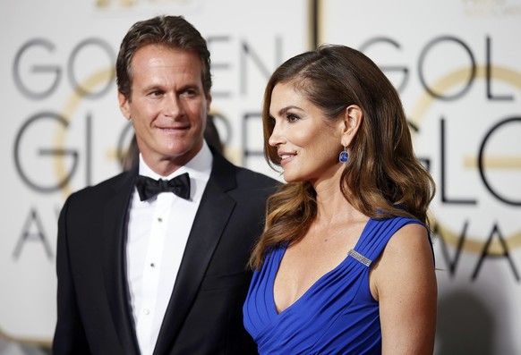 Crawford mit Rande Gerber im Januar 2015 bei den Golden Globes.