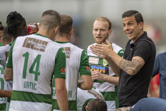 Der Trainer von Kriens, Bruno Berner beim Challenge League Meisterschaftsspiel zwischen dem SC Kriens und dem FC Vaduz vom Sonntag, 2. August 2020 in Kriens. (KEYSTONE/Urs Flueeler)