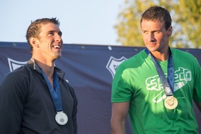 Michael Phelps (l.) and Ryan Lochte.