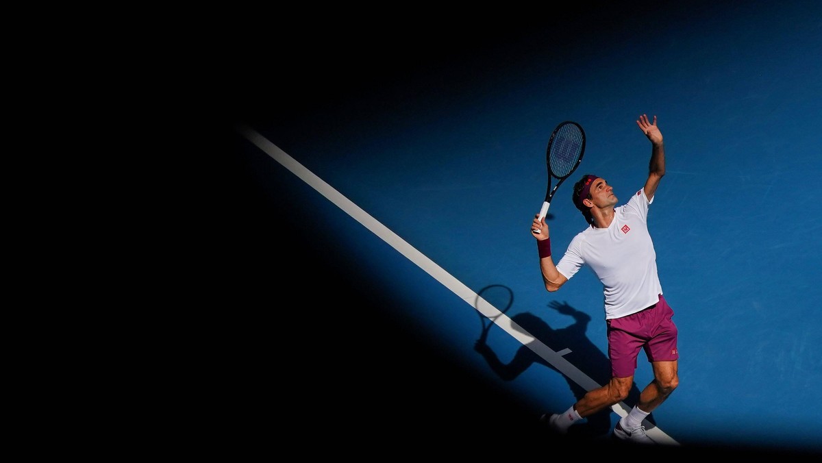 AUSTRALIAN OPEN DAY 9, Roger Federer of Switzerland serves during his fifth round match against Tennys Sandgren of the USA on day nine of the Australian Open tennis tournament at Rod Laver Arena in Me ...