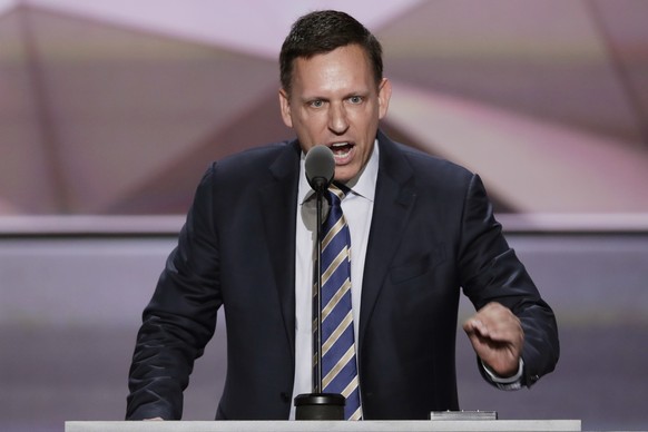 FILE - In this July 21, 2016, file photo, entrepreneur Peter Thiel speaks during the final day of the Republican National Convention in Cleveland. The Silicon Valley data-mining firm Palantir Technolo ...