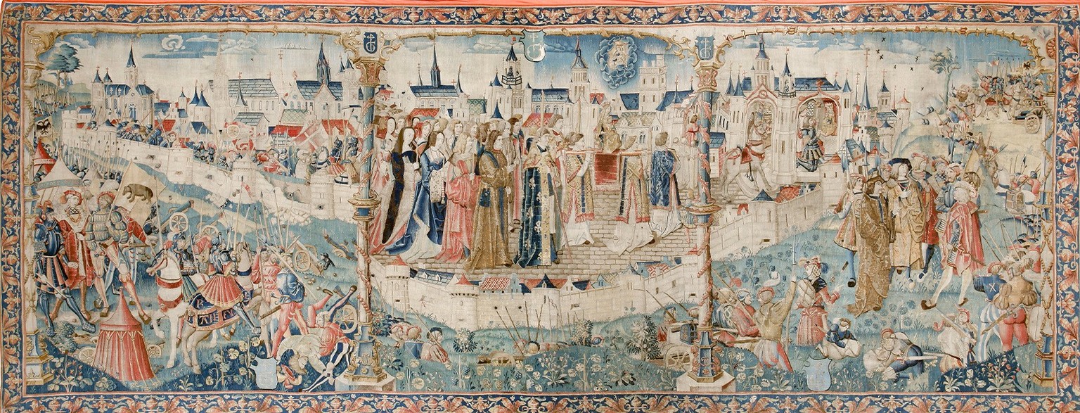 Tapisserie zur Belagerung von Dijon, um 1514-1520.
http://mba-collections.dijon.fr/ow4/mba/voir.xsp?id=00101-8875&amp;qid=sdx_q2&amp;n=1&amp;e=