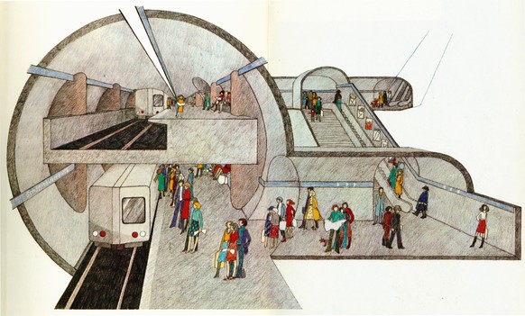 so hatte man sich damals die U-Bahn in Zürich vorgestellt.