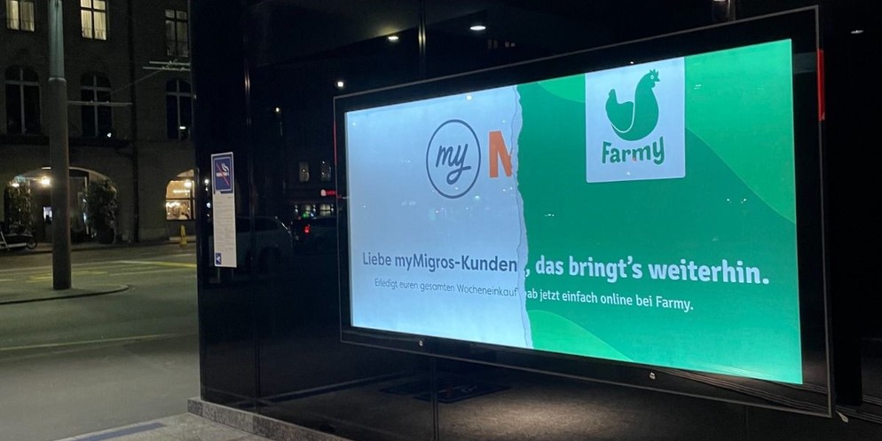 Farmy macht eine Werbekampagne mit der Schliessung von My Migros.
