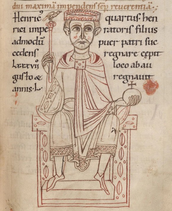 Darstellung Heinrichs IV. aus dem 12. Jahrhundert.
https://dms-data.stanford.edu/data/manifests/Parker/rg420yp8320/manifest.json