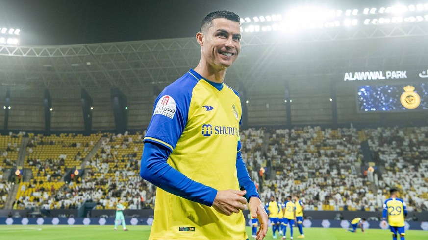 Al-Nassr FC vs Al-Raed FC - SAFF Roshn Saudi Pro League 2023-24 Match Day 24 Cristiano Ronaldo of Al-Nassr FC smiles prior their SAFF Roshn Saudi Pro League 2023-24 Match Day 24 against Al-Raed FC at  ...