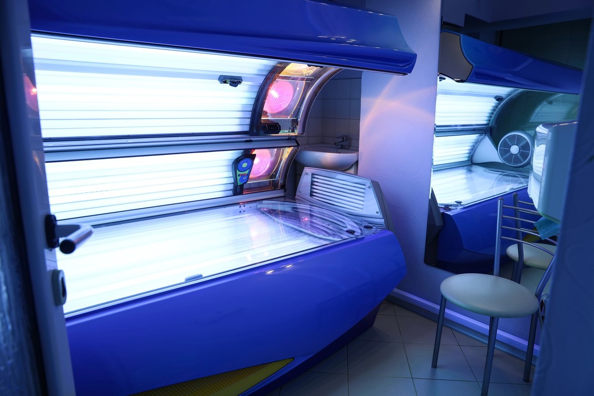 Modern sunbed in beauty salon
tanning booth uv solarium sonnenbank