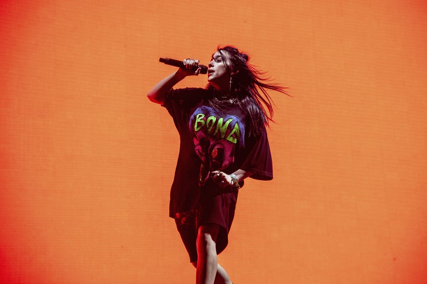 Billie Eilish performs at the Coachella Music &amp; Arts Festival at the Empire Polo Club on Saturday, April 20, 2019, in Indio, Calif. (Photo by Amy Harris/Invision/AP)