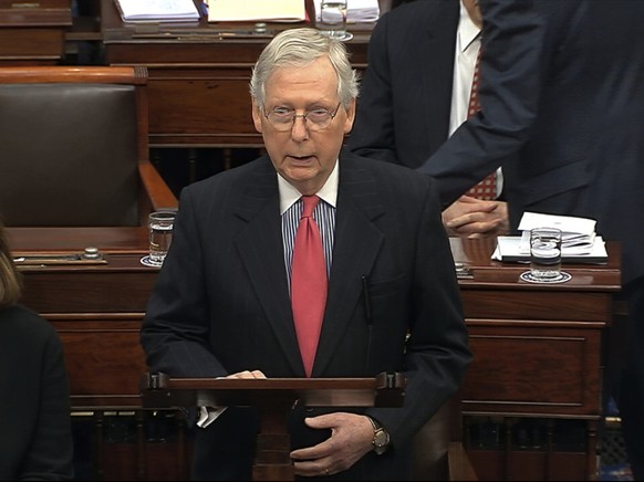 Der republikanische Mehrheitsführer im US-Senat, Mitch McConnell, sieht derzeit keine Chance, den Demokraten das Recht auf Zeugenvorladung zu verweigern. (Archivbild)