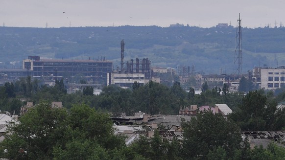 LPR Russia Ukraine Military Operation 8217613 15.06.2022 The aerial view shows buildings of the Azot chemical plant destroyed by missile and air strikes in the course of Russia s military operation in ...