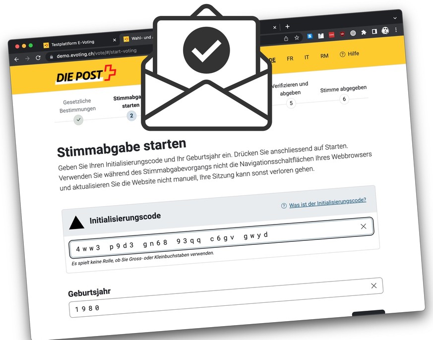 Das neue E-Voting-System der Schweizer Post kann seit dem 19. April 2023 auf einer Testplattform ausprobiert werden.