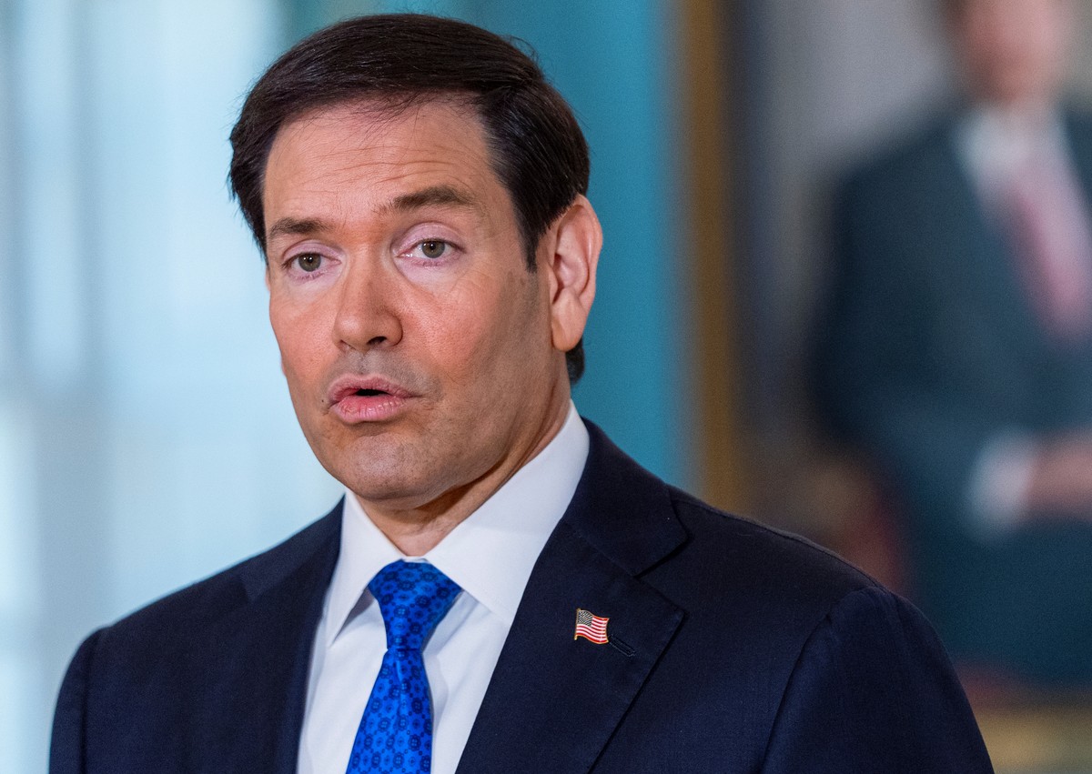Secretary of State Marco Rubio speaks to reporters before a meeting with 2015 Venezuelan National Assembly President Dinorah Figuera in the Treaty Room at the State Department, Friday, Oct. 9, 2026, i ...