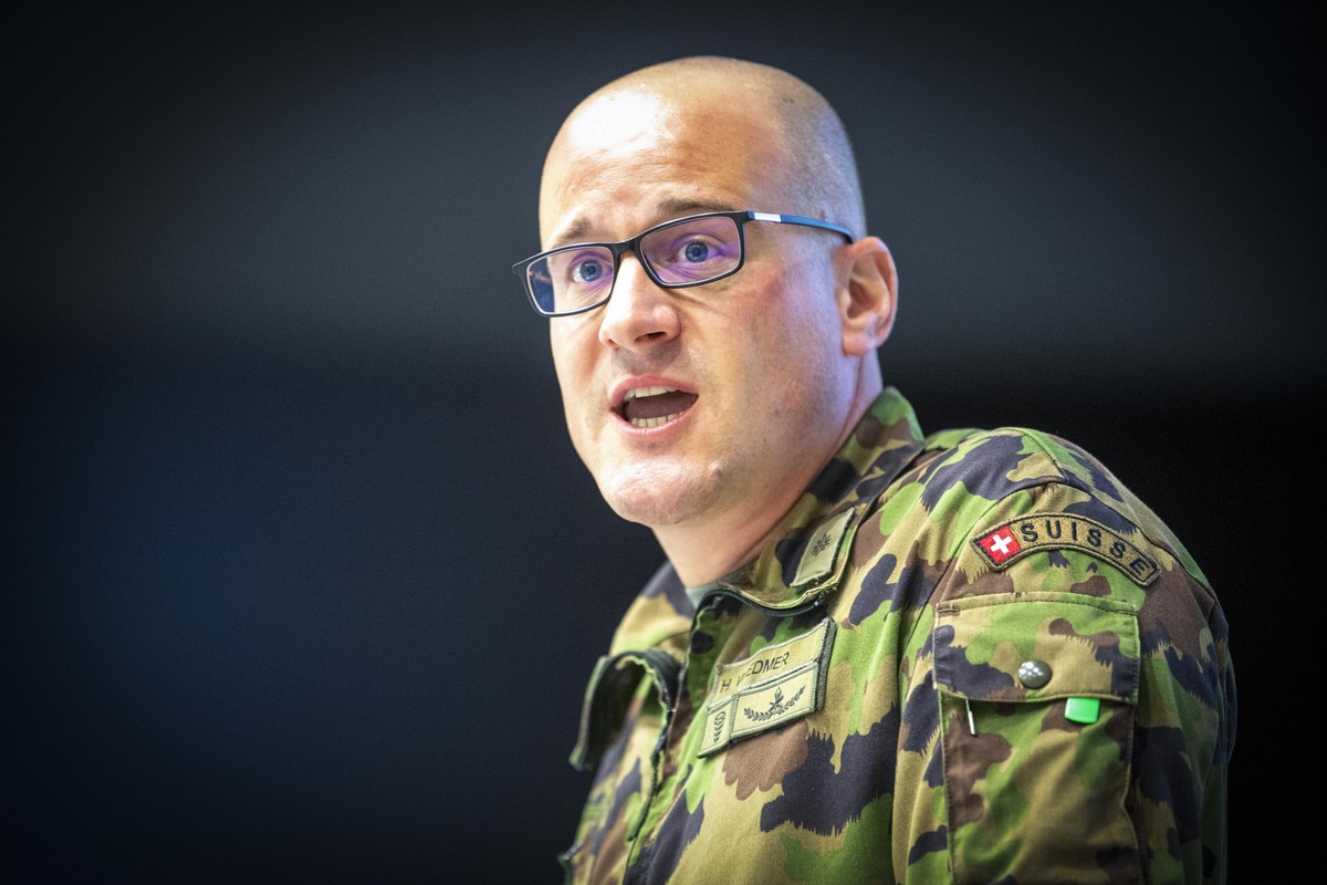 Hannes Urs Wiedmer, Oberst im Generalstab, spricht anlaesslich des offiziellen Medientermin der Spitzensport RS, am Mittwoch 8. Juli 2020 in Magglingen Foto: Marcel Bieri