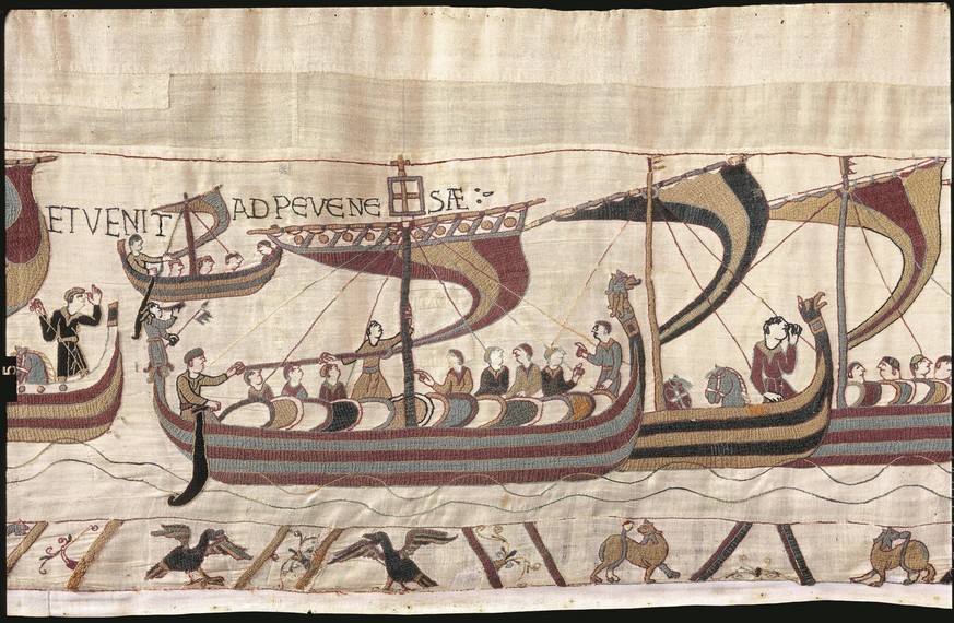RECORD DATE NOT STATED The Bayeux Tapestry. Scene 38: William and His Fleet Cross the Channel, ca 1070. Copyright:xxFinexArtxImages/HeritagexImagesx / IMAGO ,2678501 ACHTUNG: AUFNAHMEDATUM GESCHƒTZT P ...
