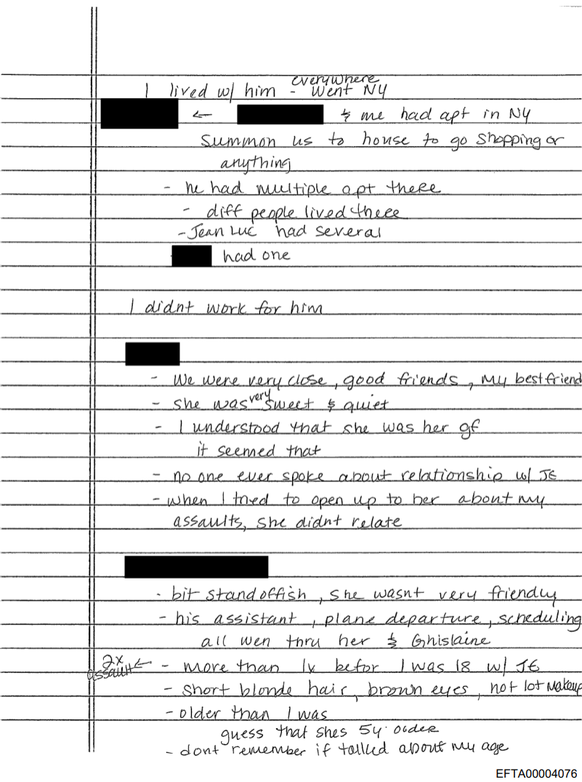 Epstein Files: Auszug aus einer Befragung.