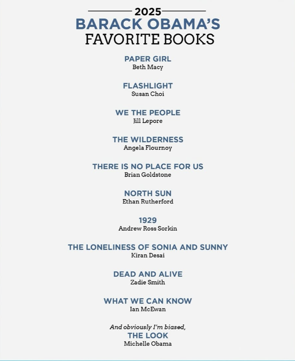 Barack Obama Bücherempfehlung 2025