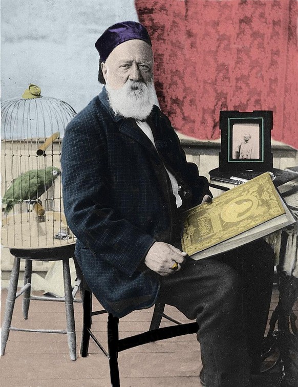 Porträt des italienischen Erfinders Antonio Meucci (1808-1889).