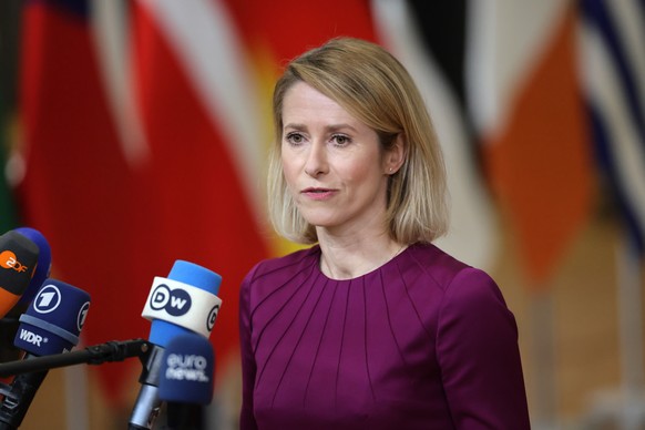 epa12671806 European High Representative of the Union for Foreign Affairs, Kaja Kallas arrives for an informal meeting of the members of the European Council in Brussels, Belgium, 22 January 2026. EU  ...