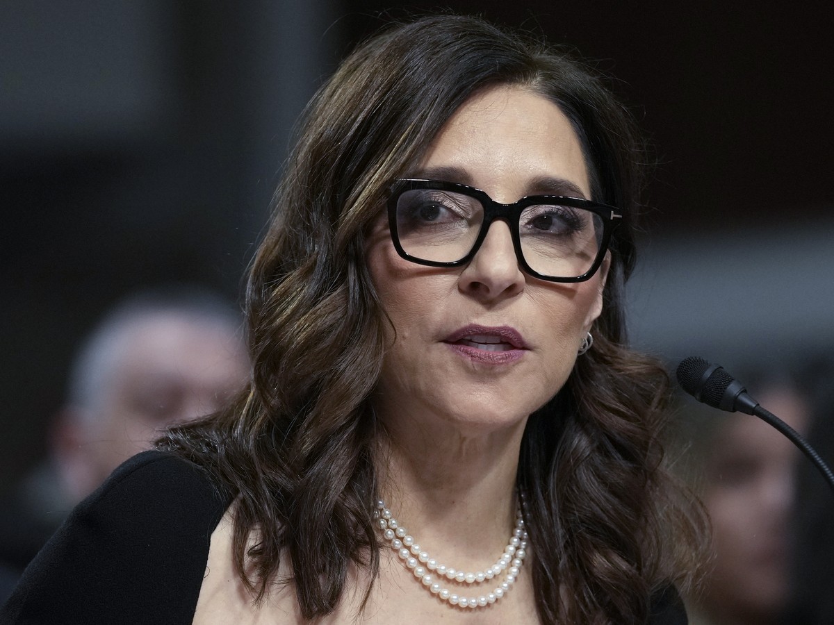 FILE - X CEO Linda Yaccarino speaks during a Senate Judiciary Committee hearing with other social media platform heads on Capitol Hill in Washington, Wednesday, Jan. 31, 2024, to discuss child safety  ...
