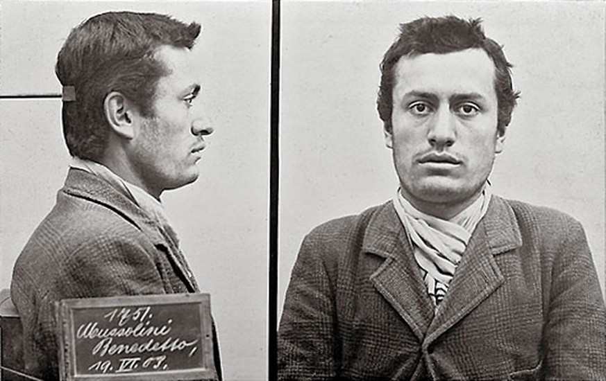 Benedetto Mussolini, wohnhaft an der Cäcilienstrasse 20 in Bern, am 19. Juni 1903 beim Polizeifotografen.