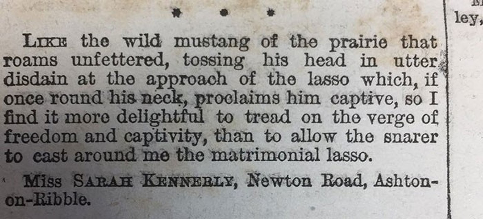 Warum Single bleiben in England, 1889
