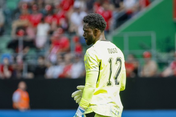 Yvon Mvogo Schweiz, 12 , Schweiz, Fussball, Freundschaftsspiel, Schweiz vs. Jordanien, 31.05.2026, St. Gallen Kybunpark Hessen Schweiz *** Yvon Mvogo Switzerland, 12 , Switzerland, Football, Friendly  ...