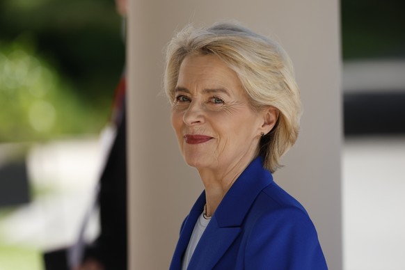 epa13039041 European Commission President Ursula von der Leyen arrives at the Hotel Royal ahead of the G7 summit in Evian-les-Bains, France, 15 June 2026. The 52nd G7 Summit takes place in Evian-les-B ...