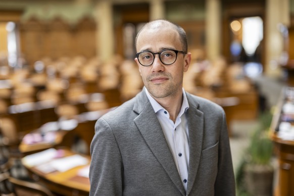 David Roth, SP-LU, posiert zum Portrait in einer Sitzungspause, an der Fruehjahrssession der Eidgenoessischen Raete, am Mittwoch, 19. Maerz 2025 im Nationalrat in Bern. (KEYSTONE/Alessandro della Vall ...