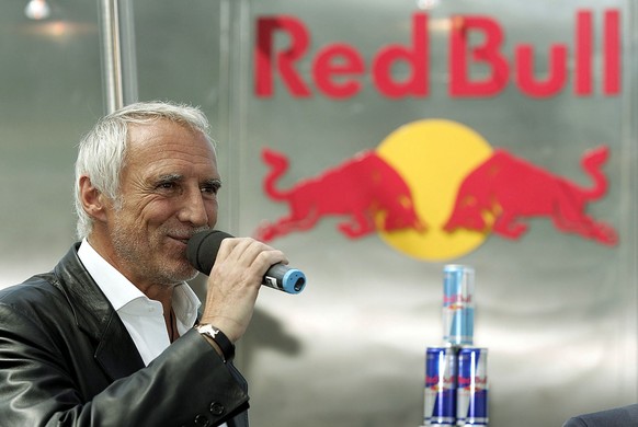 Red Bull chief Dietrich Mateschitz speaks on June 13, 2022, in Salzburg, Austria. The Austrian billionaire, co-founder of energy drink company Red Bull and founder and owner of the Red Bull Formula On ...