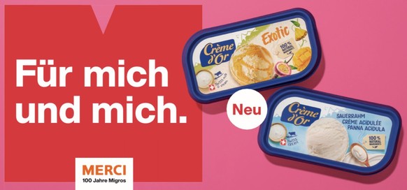 Werbung für Crème d&#039;Or von Migros.