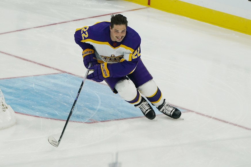 Los Angeles King&#039;s Kevin Fiala (22) participates in the speed competition during the NHL All Star Skills Showcase, Friday, Feb. 3, 2023, in Sunrise, Fla. (AP Photo/Marta Lavandier)
Kevin Fiala