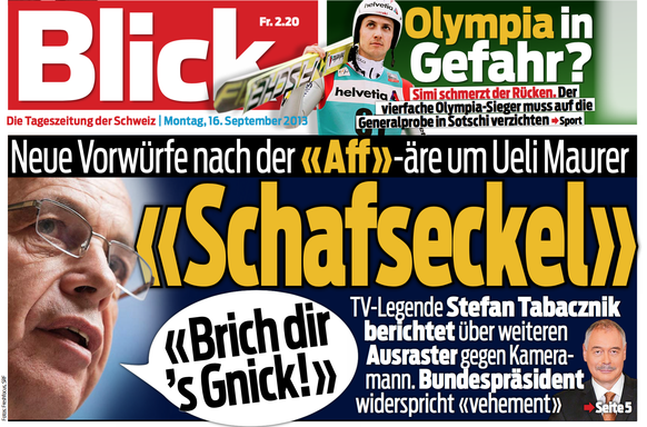 Der verhängnisvolle Tag vor drei Jahren: Tabacnik prangt auf der Titelseite des «Blick», gleichentags erhält er eine mutmassliche Droh-Mail.