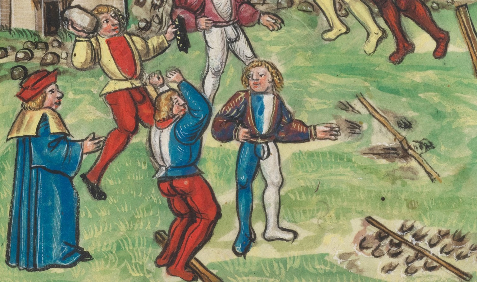 Detail aus der Abbildung aus der Eidgenössischen Chronik des Luzerners Diebold Schilling, um 1513.
https://www.e-codices.unifr.ch/de/kol/S0023-2/557