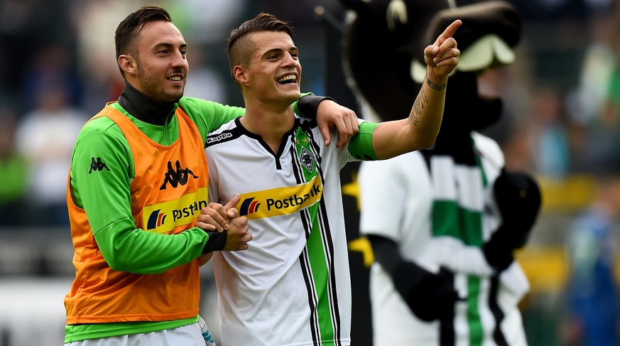 Josip Drmic bleibt bei Gladbach derzeit nur die Rolle als passiver Gratulant.