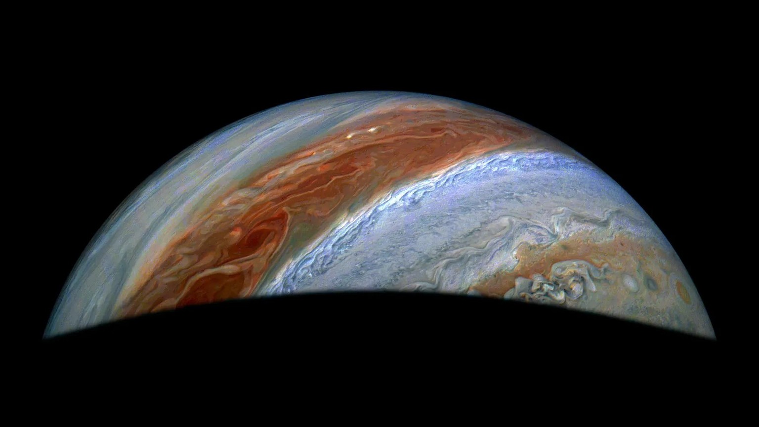Jupiter’s Turbulent Atmosphere
JunoCam, the visible light imager aboard NASA’s Juno spacecraft, captured this view of Jupiter’s northern high latitudes during the spacecraft’s 69th flyby of the giant  ...