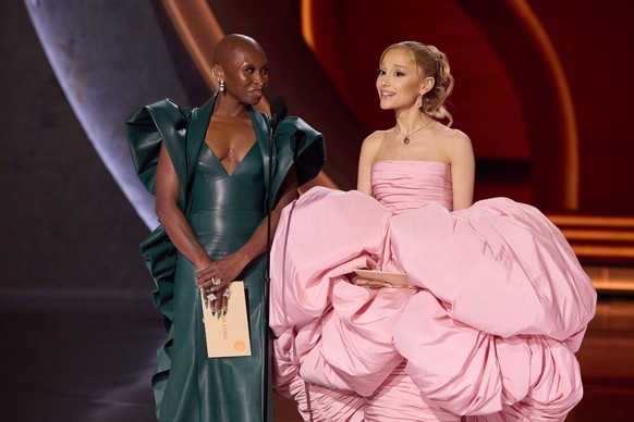 Cynthia Erivo and Ariana Grande present the Oscar� for Original Score during the live ABC telecast of the 96th Oscars� at the Dolby� Theatre at Ovation Hollywood on Sunday, March 10, 2024. PUBLICATION ...