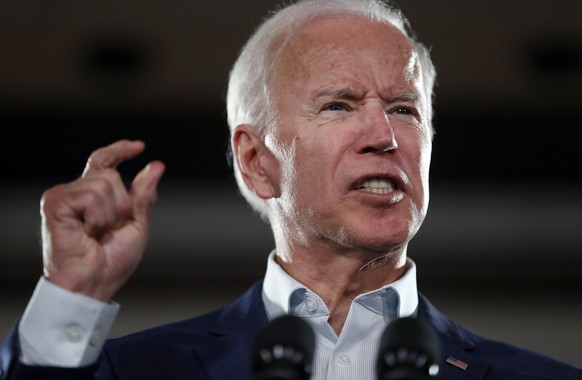 FILE - In this Oct. 31, 2018 file photo, former Vice President Joe Biden speaks during a rally in Bridgeton, Mo. Biden says he'll announce within the next two months whether he plans to challenge ...