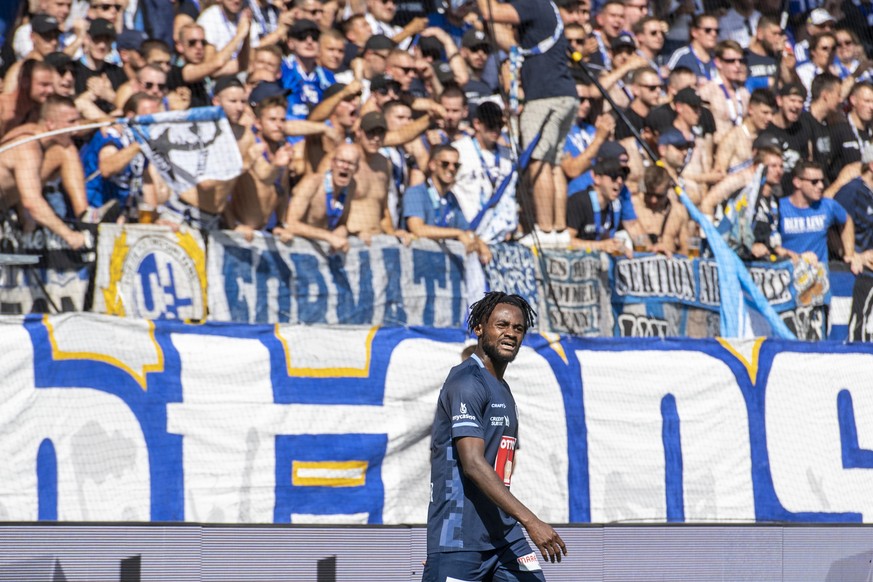 Asumah Abubakar von Luzern beim Super League Meisterschaftsspiel zwischen dem FC Luzern und dem FC Servette Genf vom Sonntag, 4. September 2022 in Luzern. (KEYSTONE/Urs Flueeler)