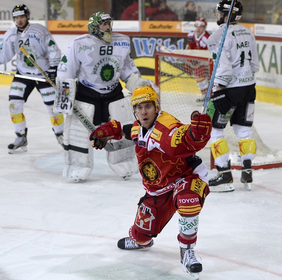 DiDomenico jubelt über einen Treffer in der Viertelfinalserie gegen den HC Thurgau.