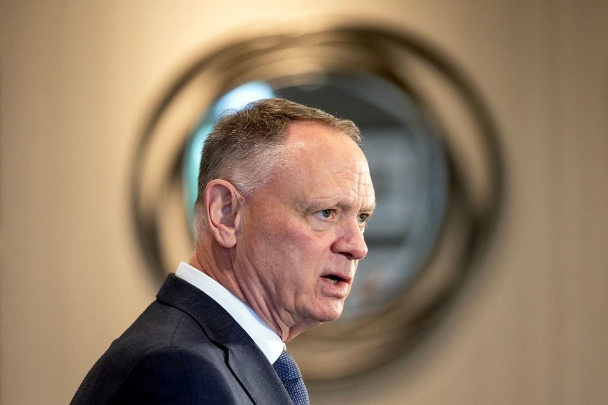 Defence Minister David McGuinty speaks during a news conference while attending the 28th annual Indo-Pacific Chiefs of Defence Conference in Victoria, British Columbia, Canada, on Tuesday, Sept. 1, 20 ...