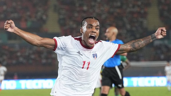African Cup of Nations Round of 16: Cape Verde vs Mauritania 2024 January 29 2024: Garry Mendes Rodrigues Cap Verde celebrate during a African Cup of Nations Round of 16 game, Cape Verde vs Mauritania ...