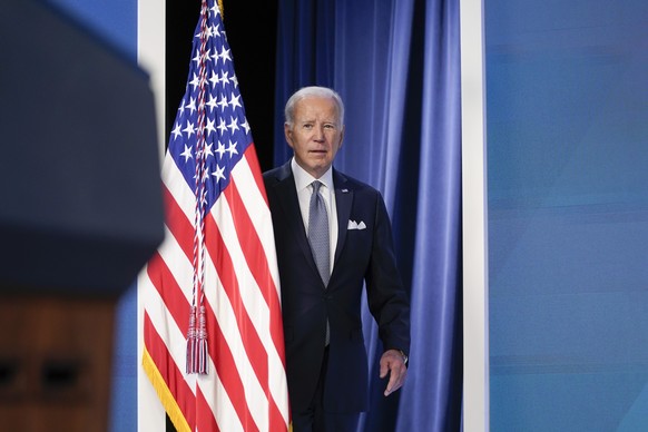President Joe Biden arrives to speak about the economy in the South Court Auditorium in the Eisenhower Executive Office Building on the White House Campus, Thursday, Jan. 12, 2023, in Washington. (AP  ...
