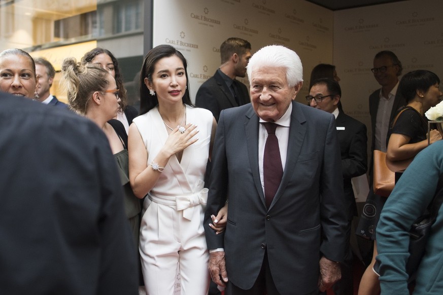 IMAGE DISTRIBUTED FOR CARL F. BUCHERER - Carl F. Bucherer Boutique opening in Lucerne, Switzerland, on Thursday, August 24, 2017. Photo shows Li Bingbing, Chinese actress and global brand ambassador a ...