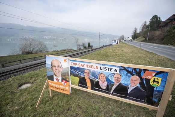 CVP-Wahlplakate in Obwalden: Die Partei verlor drei Sitze im Kantonsrat.