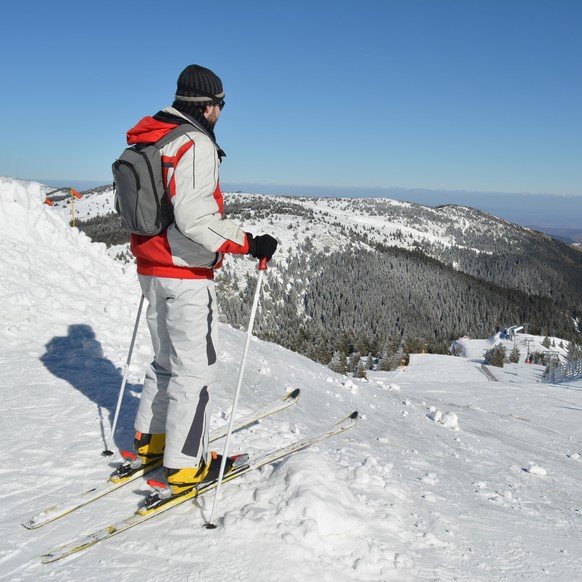 Skifahrer Skipiste