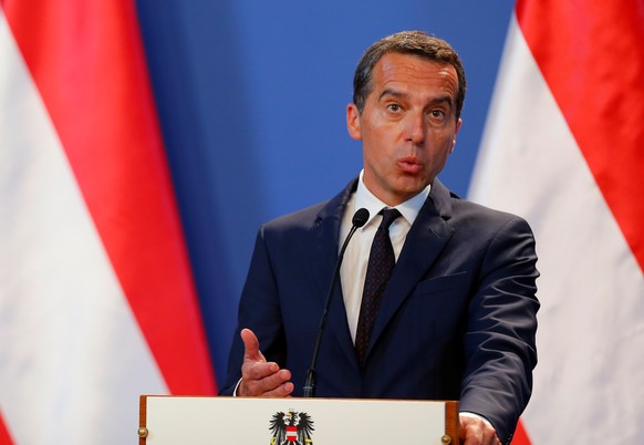 Austrian Chancellor Christian Kern attends a news conference in Budapest, Hungary, July 26, 2016. REUTERS/Lazslo Balogh
