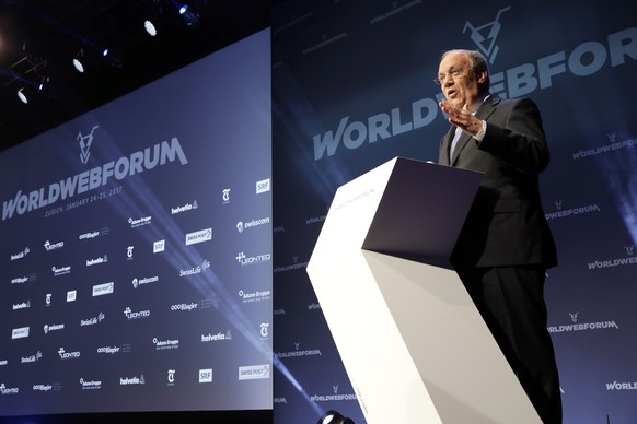 Bundesrat Johann Schneider-Ammann spricht am Word Web Forum in Zuerich am Dienstag, 24. Januar 2017. (KEYSTONE/Pascal Bloch )