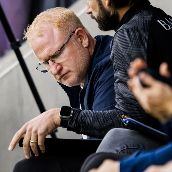 L?entraineur du FC Basel Heiko Vogel reagit lors de la rencontre du championnat de football de Super League entre le FC Lausanne-Sport et le FC Basel 1893 le dimanche 29 octobre 2023 au stade de la Tu ...